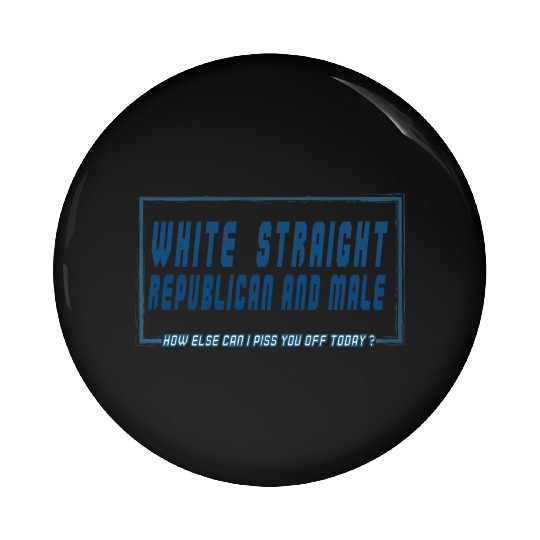 White Straight Republican and Male Pin Buttons