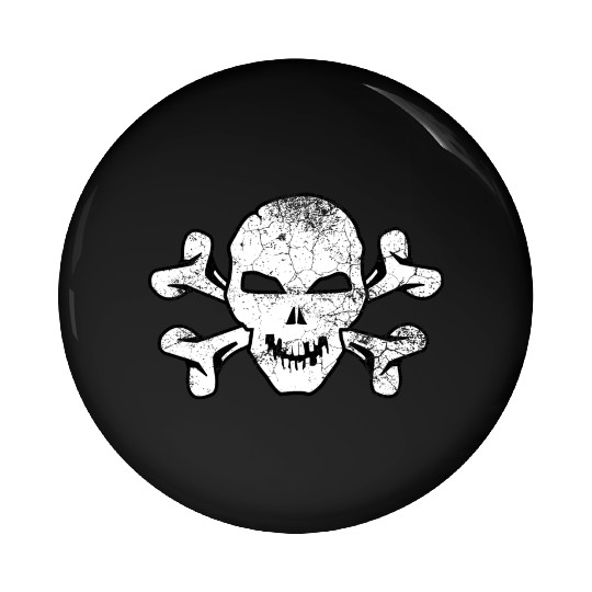 Cracked Skull And Crossbones Pin Buttons