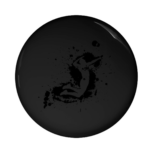 Volleyball Spike Man Black Pin Buttons