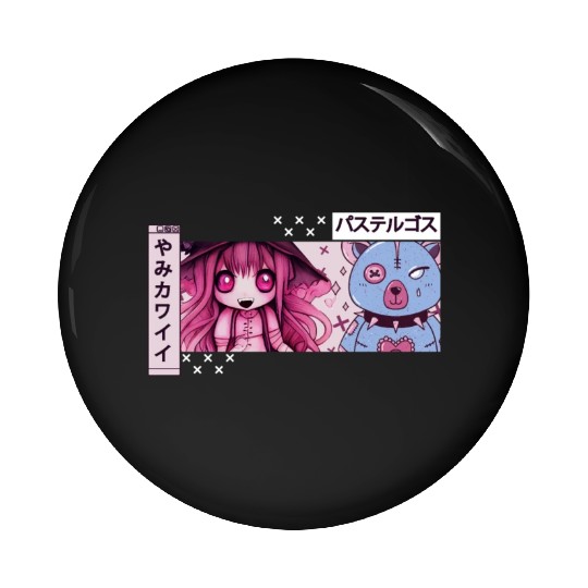 Yami Kawaii Witch Chibi Anime Japanese Aesthetic Pin Buttons