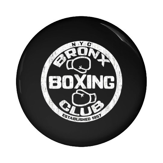 Bronx Boxing Club Squared Circle Distressed Pin Buttons