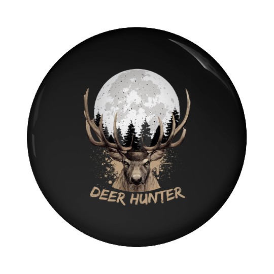 Deer Hunter Rack Hunter Full Moon Buck Hunting Pin Buttons