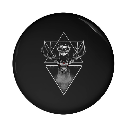 Witch Eye Evil Deer Pentagram Satanic Witchcraft Pin Buttons