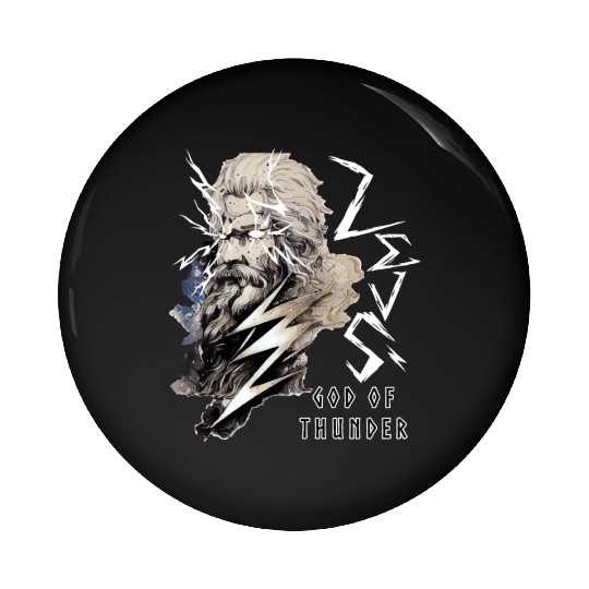 Zeus Greece God Of Thunder Lightning Mythology Gre Pin Buttons