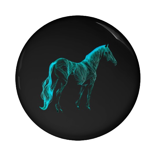 Turquoise Equestrian Art Horse Lover Western Rodeo Pin Buttons