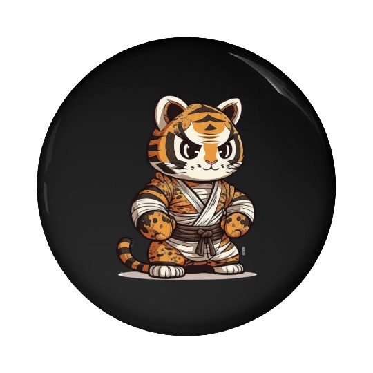 a lion in a kimono Pin Buttons