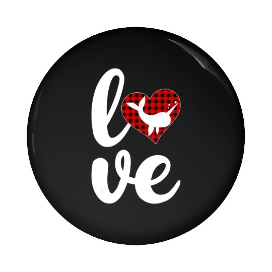 Narwhal Fish Lover Buffalo Plaid Love Narwhal Vale Pin Buttons
