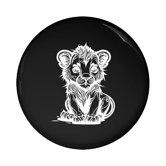 Cute Vintage Lion Baby Pin Buttons