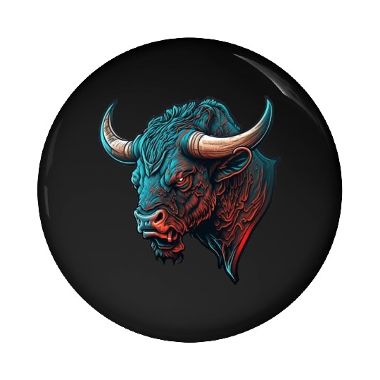 bull angry 4 Pin Buttons