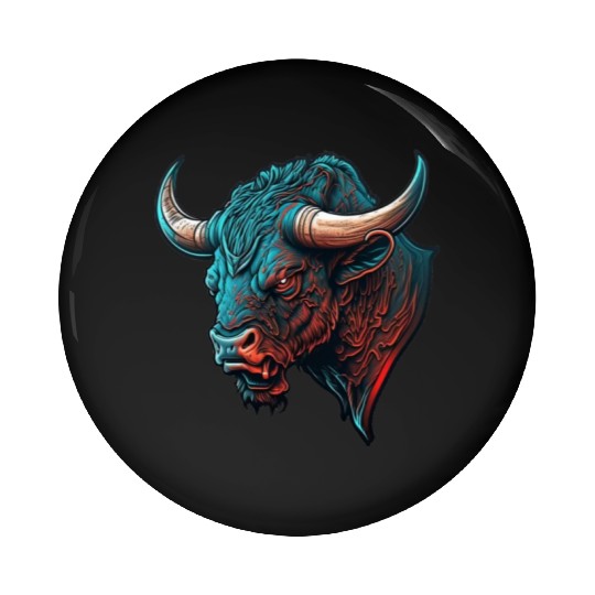 bull angry 4 Pin Buttons