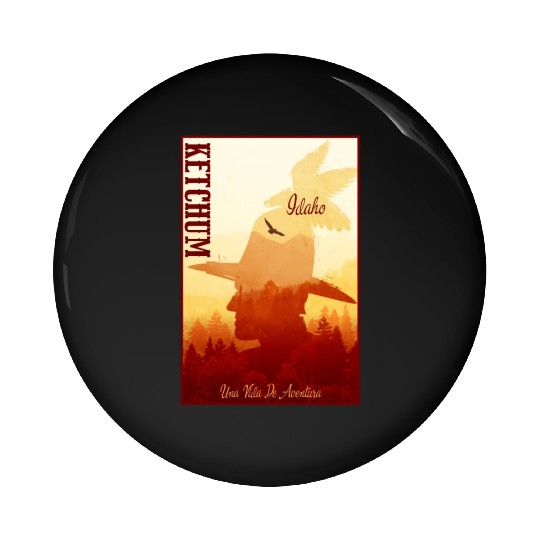 Ketchum Idaho wild west town Pin Buttons