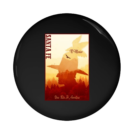 Santa Fe New Mexico wild west town Pin Buttons
