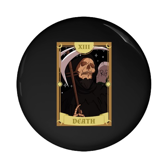 Anime Tarot Card Death Grim Reaper Occult Gothic W Pin Buttons