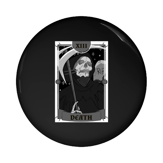 Anime Tarot Card Death Grim Reaper Occult Gothic W Pin Buttons