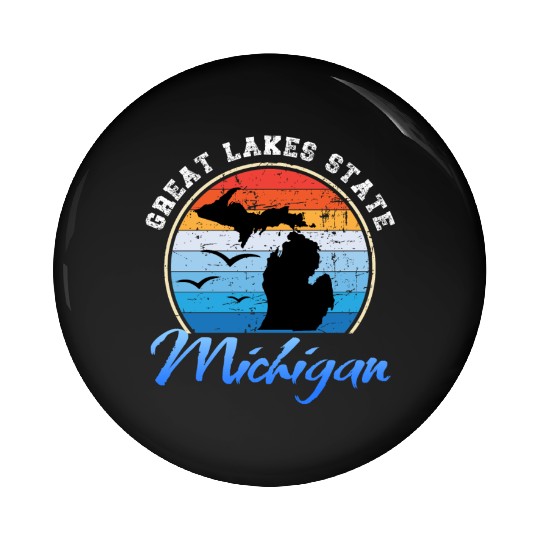 Michigan The Great Lakes State Pin Buttons