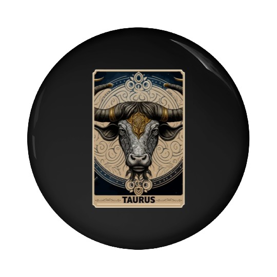 Taurus Astrology Starsign Zodiac Tarot Card Witch Pin Buttons