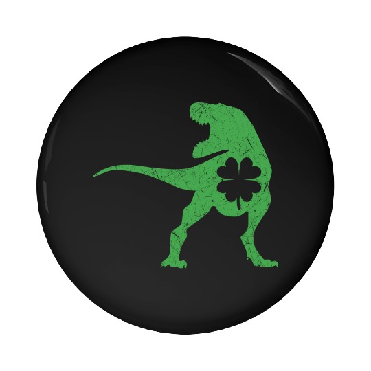 Tyrannosaurus T Rex Dinosaur St Patricks Day Irish Pin Buttons