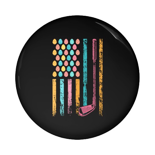 American Sports Flag Easter Egg Decor Golf Club Pin Buttons