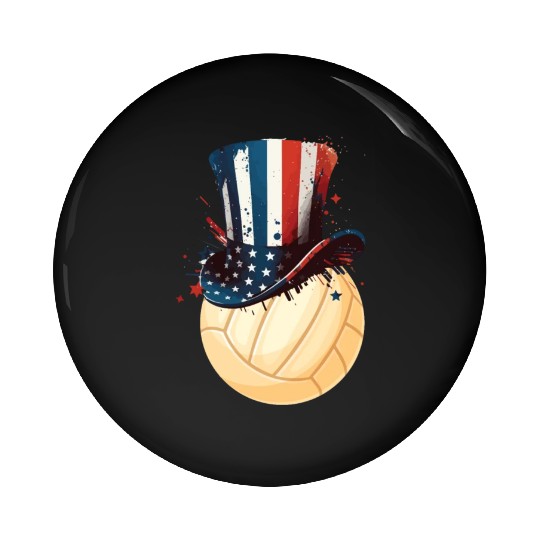 Patriotic America USA Flag 4th Of July Volleyball Pin Buttons