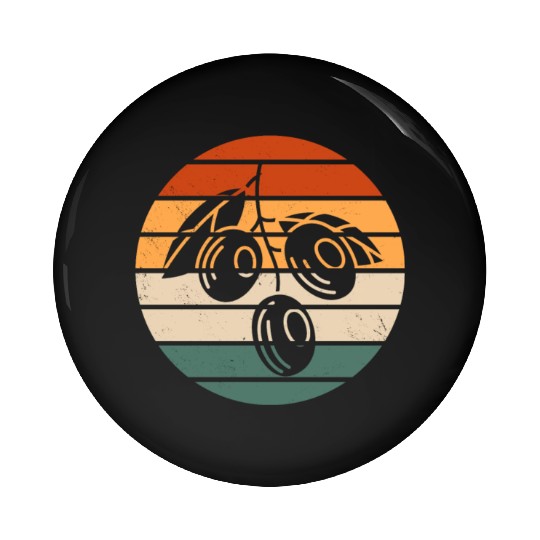 Retro Green Olive Design Pin Buttons
