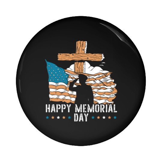 Patriotic Veteran USA Flag American Memorial Day Pin Buttons