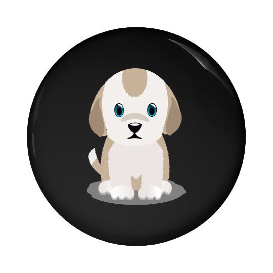 Cute and Adorable Light Brown Puppy Pin Buttons