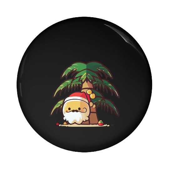 Tropical Santa enjoying Summer Pin Buttons