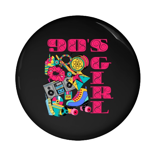 "90s Girl" Vintage Nostalgia Pin Buttons