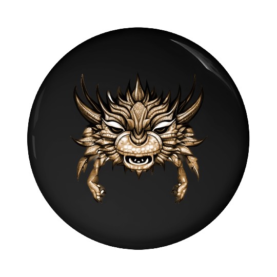 crab dragon brown Pin Buttons