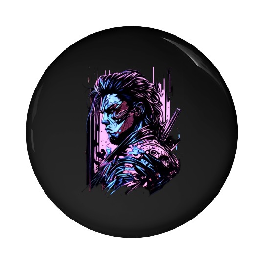 Samurai Warrior Japan Japanese Katana Manga warrio Pin Buttons