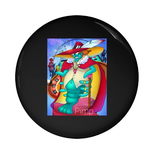 Cornbread Shrimp Da' Pimp (green) Pin Buttons