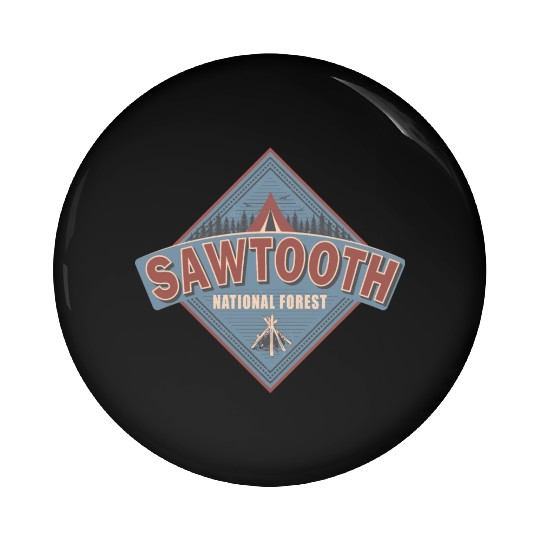 Sawtooth National Forest Idaho Vintage US Camping Pin Buttons