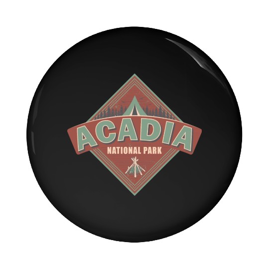 Acadia National Park Maine Vintage US Camping Pin Buttons
