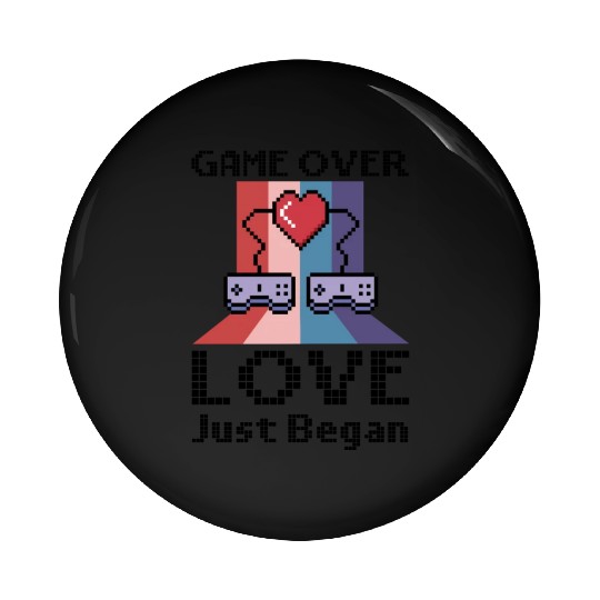 Valentine's Day Gamer Playing Video Game Couples Pin Buttons