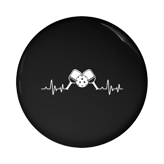 Pickleball Heartbeat EKG Pickleball Paddle Funny Pin Buttons