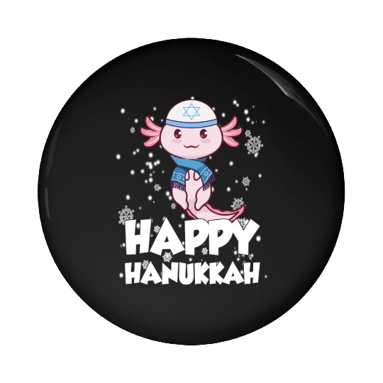 Happy Hanukkah Axolotl Kawaii Cute Axolotl Lover Pin Buttons