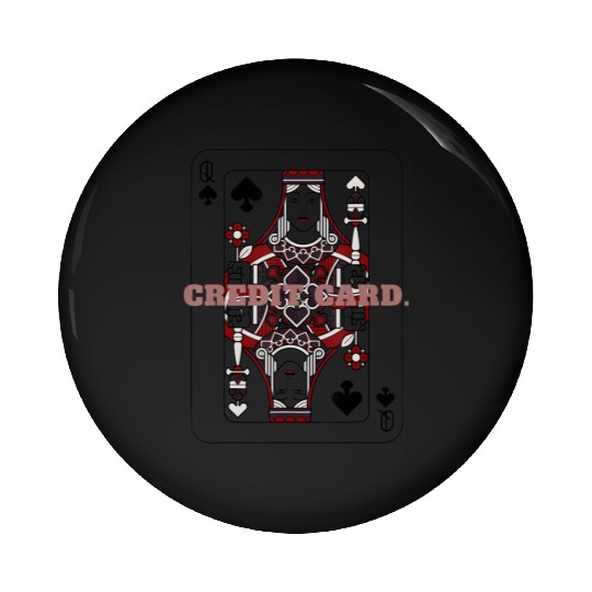 CREDIT CARD Queen of Spades Playing Card Pin Buttons