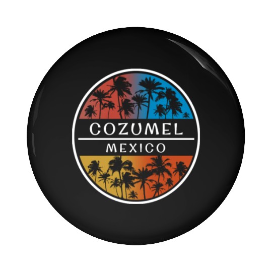 Cozumel Mexico Stylish Vacation Souvenir Palm Tree Pin Buttons