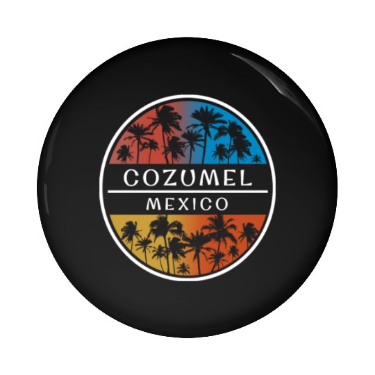 Cozumel Mexico Stylish Vacation Souvenir Palm Tree Pin Buttons