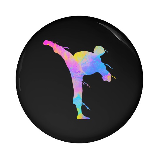 Jiu Jitsu Paint Splatters Kids Karate Pin Buttons