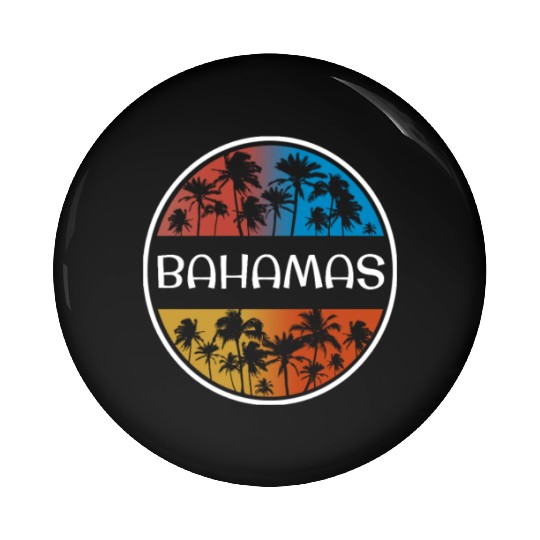Bahamas Stylish Vacation Souvenir Palm Tree Pin Buttons