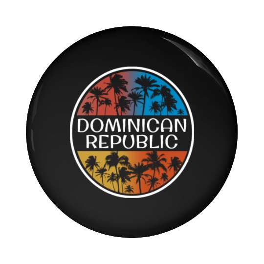 Dominican Republic Stylish Vacation Souvenir Palm Pin Buttons