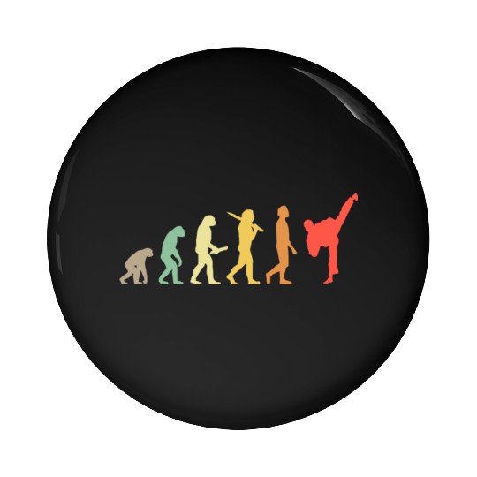 Retro Karate Evolution Gift For Karateka Pin Buttons