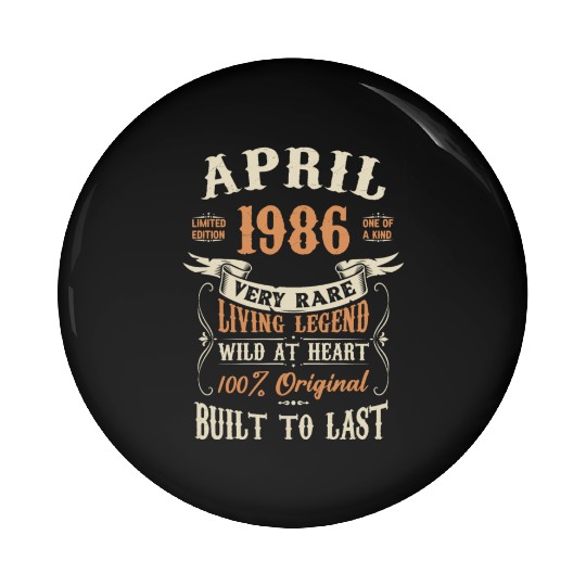 April 1986 Birthday Surprise Pin Buttons
