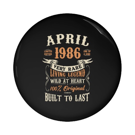 April 1986 Birthday Surprise Pin Buttons