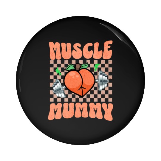 Muscle Mommy Gym Bodybuilder and Weightlifting Gif Pin Buttons