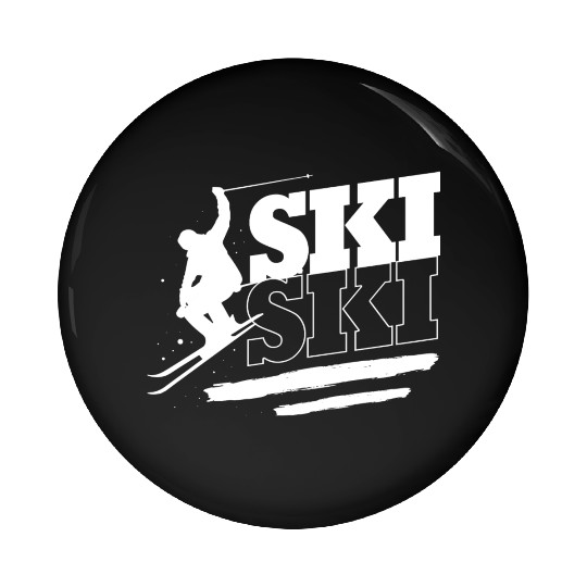 Skiing Ski Instructor Skier Pin Buttons