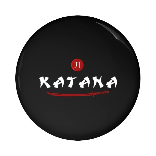 Katana samurai japanese sword kanji Pin Buttons