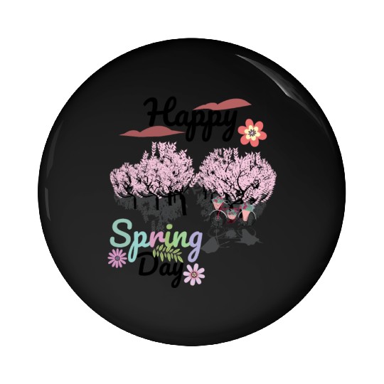 Seasons Greetings for Spring, Happy Spring Graphic Pin Buttons