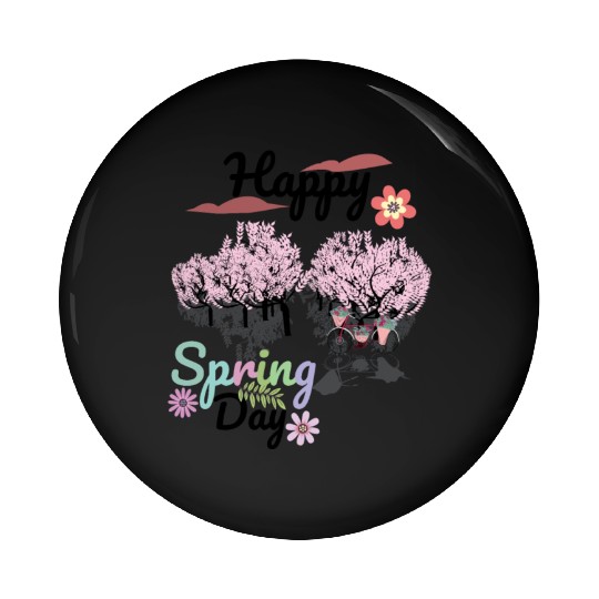 Seasons Greetings for Spring, Happy Spring Graphic Pin Buttons